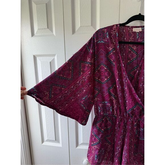 Elan Medium Swim Coverup Romper with Kimono Sleeves - Picture 2 of 5